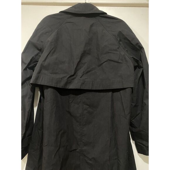 6397 Trench Coat Women’s Medium Black Cotton Nylon Fit Flare Shape Long Sleeves - Picture 16 of 16